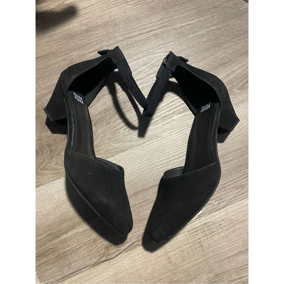Eileen Fisher Just Suede Ankle-Strap Pump, Black Shoes, Size 9, MSRP $195 - Picture 6 of 10